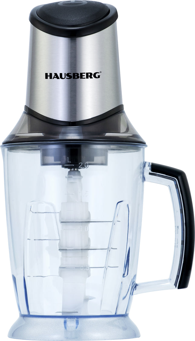 Hausberg ELECTRIC STEEL FOOD CHOPPER WITH GLASS JAR