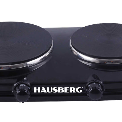 HAUSBERG 2 Burner Hob | 2500W | 5 LHeating Levels | Overheating protection