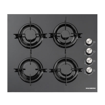 HAUSBERG Combo Offer | 4 BURNERS BUILT IN GAS STOVE GLASS + ELECTRIC BUILT-IN HOOD