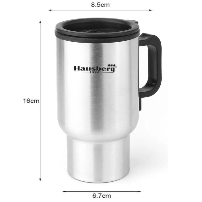 Electric Car Thermos Hausberg HB-H 1460, 12V, 450 ml, 70°C, Stainless Steel