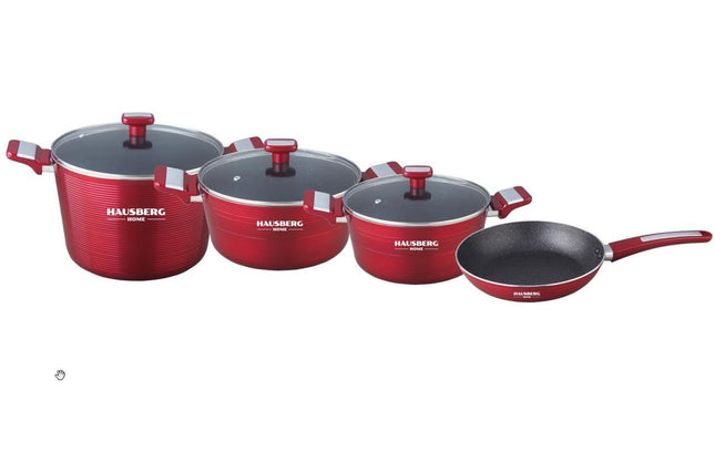 HAUSBERG HB-H760RS BIOGRANITE Cookware Set with Non-Stick Coating - 7 Pieces