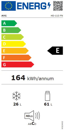 AVG TABLE MODEL FRIDGE WITH A SEPARATE FREEZER, COLOUR WHITE