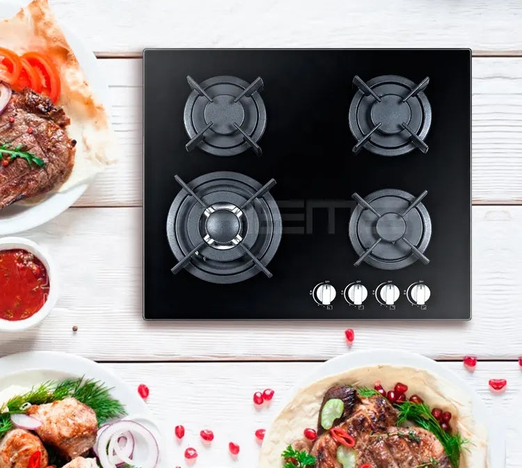 Built-In Gas Hob 60cm - 4 Burners - Battery automatic pulse ignition