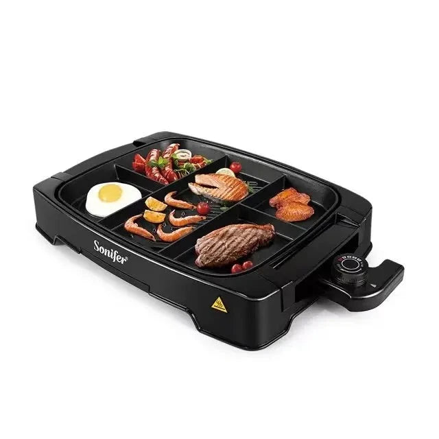 Sonifer Multi-zone Electric Grill | Non-Stick | Coated Multi Plate | Cooker Inside | Detachable adjustable thermostat