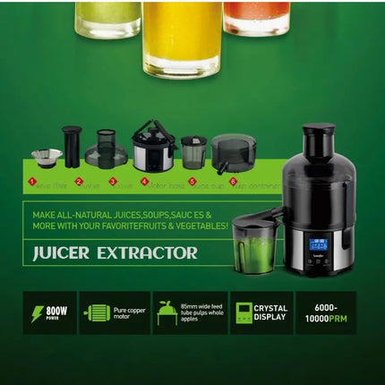 Sonifer Electric Juice Extractor | 500ml Juice Cup | 800W | High Speed DC Motor | Digital Display