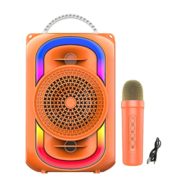 Portable Speaker | Bluetooth | USB | TF Card | FM Radio | Button Volume Control | Wireless Microphone