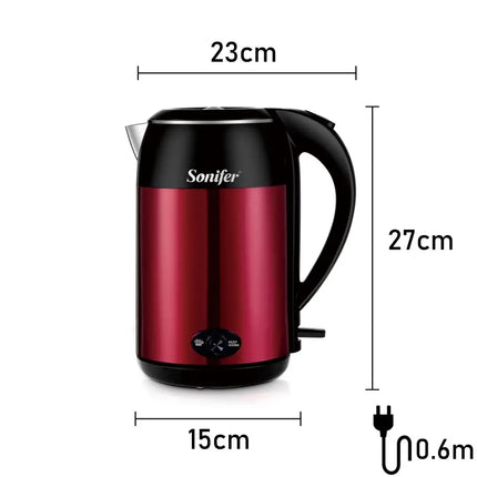 Sonifer Electric Kettle| Stainless Steel | 1800w | Keep Warm | 1.8L Capacity | 360 Degree Rotational Base