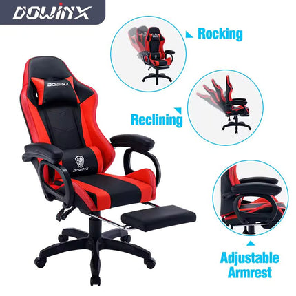 Dowinx RGB Gaming Chair | Massage Function for Waist Cushion | Innovative Storage Pouch on the Back | Adjustable Headrest