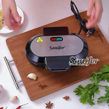 Sonifer burger Maker| Dual Sandwich | Stainless steel case | Short cooking time | Automatic temperature control