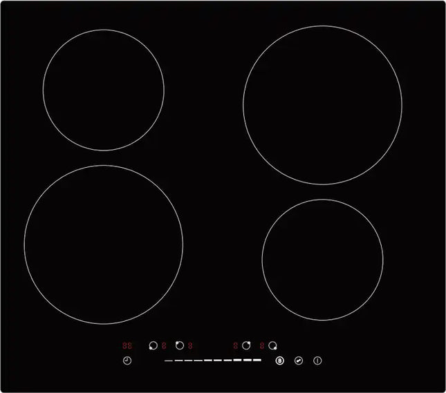 Built-in Induction Hob 60cm - 4 Zone - Electric Stove - Black Gas Cooker - Ultra Slim - 7200W