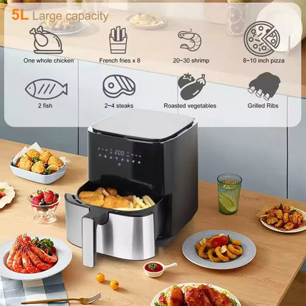 Sonifer air fryer | 5 liter |1450W | non-stick liner no oil | LED display