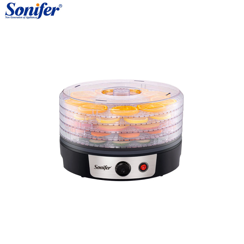 Sonifer Electric Fruit Dryer | Mini Food Dehydrator Heating | 5 Transparent Drying Trays | Easy to clean