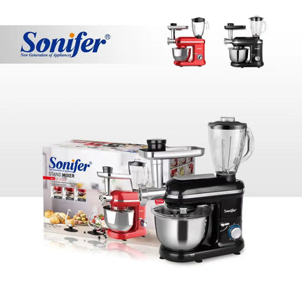 Sonifer 3-in-1 Stand Mixer | 1050W | 5.5L Stainless Steel Bowl | 6-Speeds