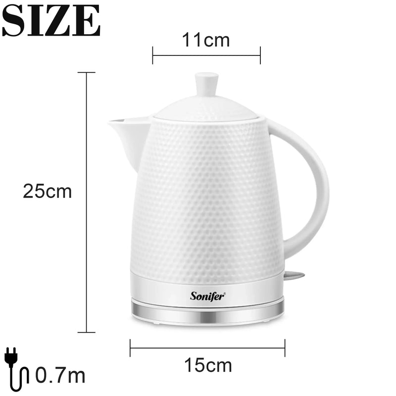 Sonifer Electric Cordless Ceramic Kettle | 1.7L Capacity | Dry boil protection