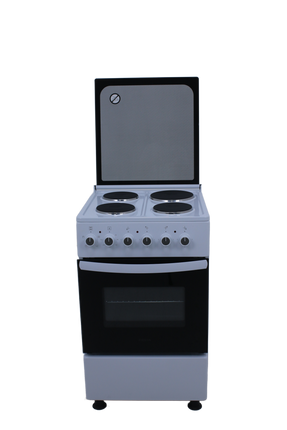 FREESTANDING WHITE ELECTRIC OVEN WITH 4 HOT PLATES  60 x 60 cm