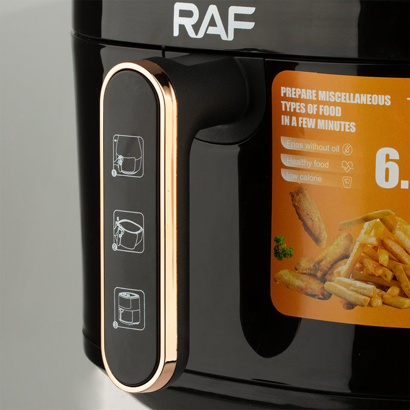 RAF Air Fryer | 6L Capacity | 1500W | Temperature controll window display with light | Easy To Clean | 3 Years Warranty