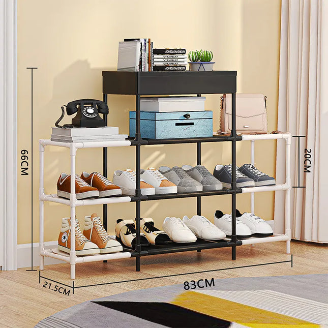 Metal Shoe Rack - 4 / 6 Layer Space-Saving Organizer