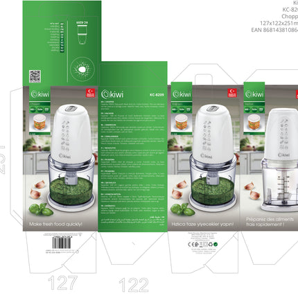 Kiwi Multi-Function Food Chopper with Blending and Whipping