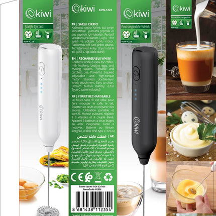 Kiwi Coffee Frother | Portable and wireless |  3-speed adjustable | Easy to clean