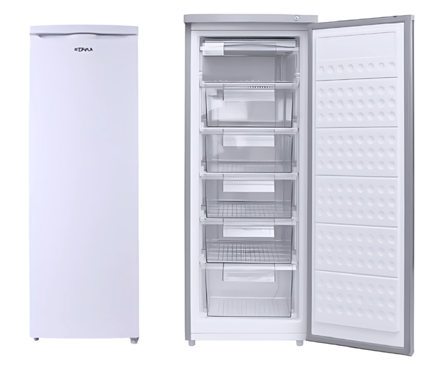 AVG UPRIGHT FREEZER 6 DRAWERS - Energy-Efficient F Class, 168L Freezer Volume, 41dB Noise Level, 40W Power Consumption