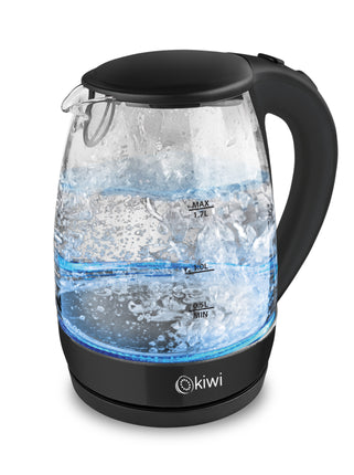 Kiwi Glass Kettle 1.8L with LED Light and 360° Rotary Base