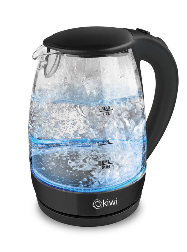 Kiwi Glass Kettle 1.8L with LED Light and 360° Rotary Base