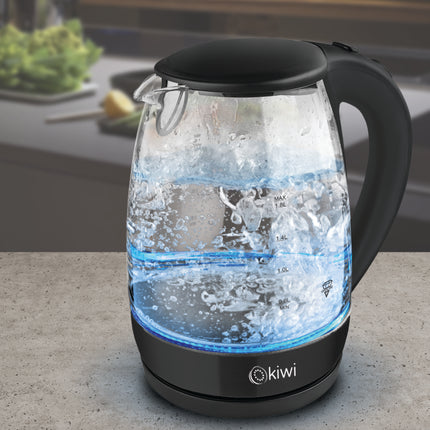 Kiwi Glass Kettle 1.8L with LED Light and 360° Rotary Base