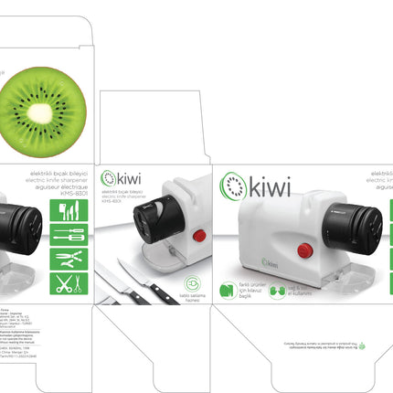 Kiwi Electric Knife Sharpener | 15W | Non-slip feet and dust tray | Suitable for left or right-hand use