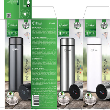 Kiwi Digital Thermos | LED Temprature Lid | 500MLCapacity