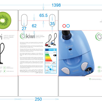 Kiwi Vacuum Cleaner | 980W | 5 Meters Cord Length | Fixed Speed