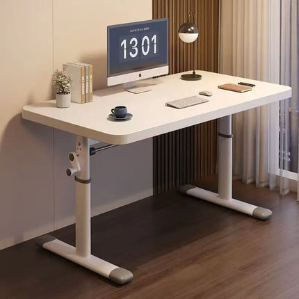 Height Adjustable Office Table – Manual Crank | White | L100 & L120 Options