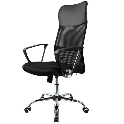 High Back Ergonomic Mesh Office Executive Chair with Headrest & 3D Armrest – Black (60×48×H106–114cm)