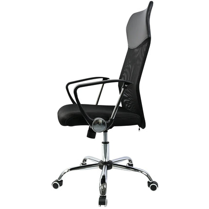 High Back Ergonomic Mesh Office Executive Chair with Headrest & 3D Armrest – Black (60×48×H106–114cm)
