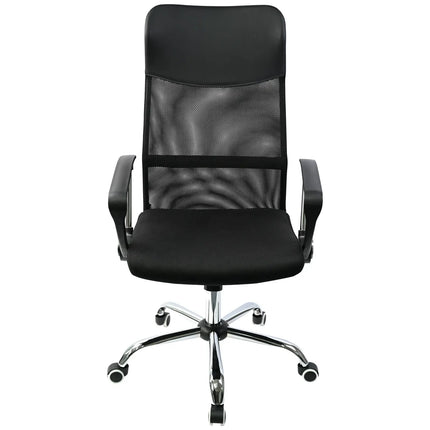 High Back Ergonomic Mesh Office Executive Chair with Headrest & 3D Armrest – Black (60×48×H106–114cm)