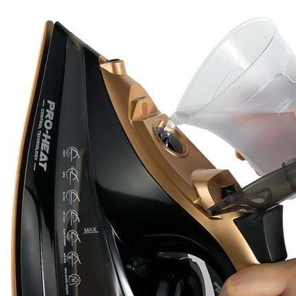 RAF Electric Steam Iron | 2600W | Vertical Steaming | Gold Ceramic bottom |  Thermostat Controlled