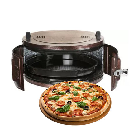 Ertone Pizza Maker / Electric Round Oven with Thermostat 40L 1100W - MN-9010VS - Burgundy