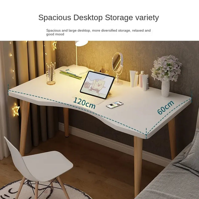 Home Office Desk | Solid Wood | Curved Tabletop