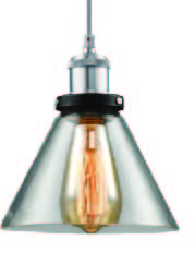 Modern Chrome Cone Pendant Light with Smoked Glass Shade