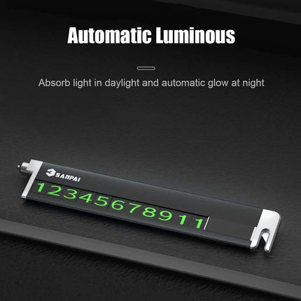 Prochimps Temporary Car Parking Card | Magnetic Luminous Numbers, Visible in the Dark | Seat Belt Cutter | Digital Hidden, Only a Slip to Protect Privacy