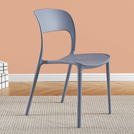Outdoor Plastic Chair | Stackable| 42 x 44 x 83 cm | Black/Grey