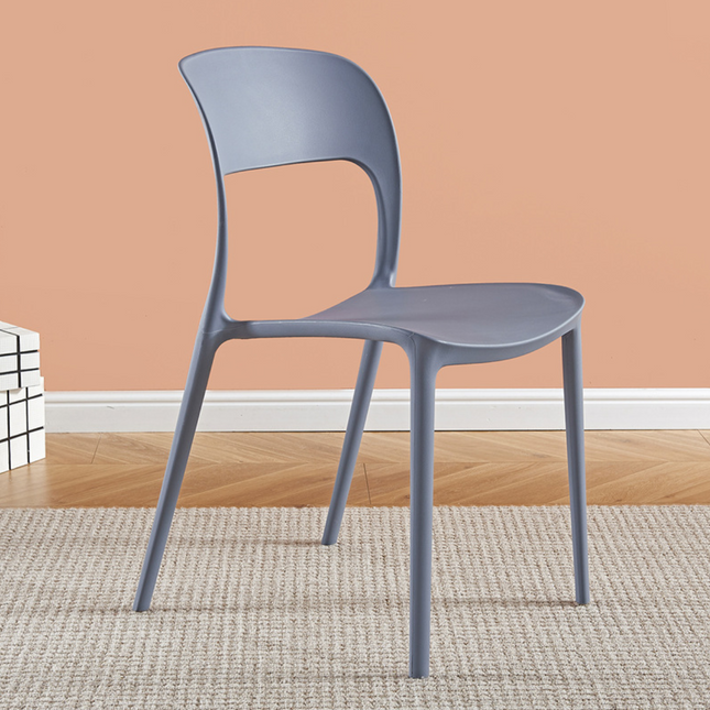 Outdoor Plastic Chair | Stackable| 42 x 44 x 83 cm | Black/Grey