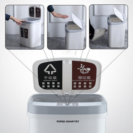 Dry and Wet Area Separation Intelligent Sensor Trash Bin