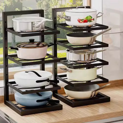 Kitchen Pot Rack | 4-Layer | Under Sink | 23 x 27 x 52 cm | Metal & Plastic Material
