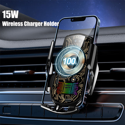 Car Wireless charger holder | 15W | Intelligent induction | Temperature Control Charging,