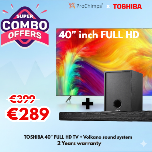 Combo Offer: Toshiba 40" Ultra HD 4K Smart TV + Volkano Soundsystem
