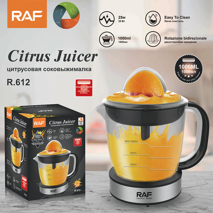 RAF Electric Citrus Juicer | 1.0L Capacity | 25W  | Stainless Steel & PP Design | Easy To Clean