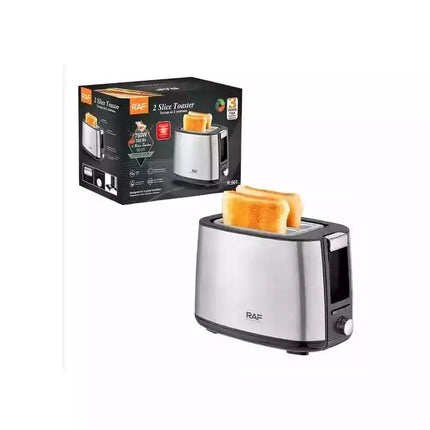 RAF 2 Slice Toaster with 750W Power, Extra-Wide Slots, 7 Browning Settings, High-Lift Function, and Removable Crumb Tray