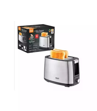 RAF 2 Slice Toaster with 750W Power, Extra-Wide Slots, 7 Browning Settings, High-Lift Function, and Removable Crumb Tray