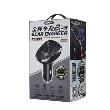 Remax Car Charger with Bluetooth, 12V/24V Input, 5V/3.0A Power Output, Compact Design, Lightweight