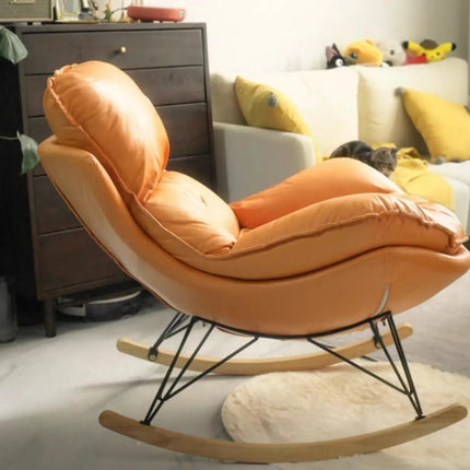 Luxury Sofa Rocking Chair Relax Elegant for Living Room/Bedroom/Lounge-Orange